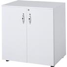 Vinsetto 2-Tier Locking Office Storage Cabinet File Organisation w/ Feet Melamine Coating Aluminium Handles 2 Keys Stylish White