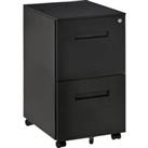 Vinsetto Mobile File Cabinet Vertical Home Office Organizer Filing Furniture with Adjustable Partition for A4 Letter Size, Lockable, Black