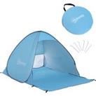 Outsunny Pop Up Beach Tent for 2-3 Persons, UV 30+ Protection Sun Shelter for Hiking and Patio, Blue