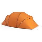 Outsunny 4-6 Man Camping Tent w/ Two Bedroom, Hiking Sun Shelter, UV Protection Tunnel Tent, Orange