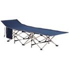Outsunny Camping Cot: Portable Single Military Bed for Outdoor Travel, Blue Aosom UK