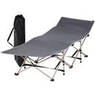 Outsunny Portable Folding Camping Cot, Single Person Sleep Bed, Lightweight with Carry Bag, Ideal fo