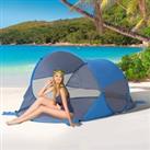 Outsunny Pop Up Beach Tent for 1-2 Persons, Portable UV Protection Sun Shelter, Automatic, Blue