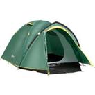 Outsunny Dome Camping Tent for 2, Waterproof with Large Windows, Adventure Ready, Green & Yellow