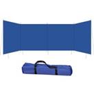 Outsunny Beach Windbreak: Portable Folding Privacy Screen with Carry Bag, Steel Framed Sun Shelter, 