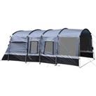 Outsunny 8-Person Camping Tent, Waterproof Family Tent, Tunnel Design, 4 Large Windows, Sleeping Cab