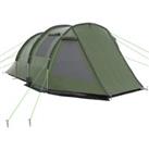 Outsunny Camping Tent for 3-4 People, Two Room Tunnel Tent with Windows, Portable, for Outdoor Activ
