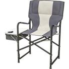 Outsunny Aluminium Folding Director's Chair, Portable Outdoor Chair with Side Table, Cup Holder, Coo