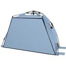 Outsunny Pop Up Beach Tent for 2-3 Persons, UPF15+ Sun Protection Shelter with Extended Groundsheet,