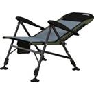 Outsunny Portable Fishing Chair with Foldable Metal Frame, Adjustable Legs for Outdoor Use, Green/Bl