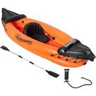 Outsunny Inflatable Kayak, 1-Person Inflatable Boat, Inflatable Canoe Set With Air Pump, Aluminum Oa