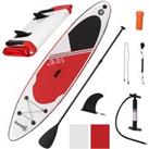 Outsunny Stand Up Paddle Board Inflatable Set, Non-Slip Deck with Aluminium Paddle & ISUP Accessories, White