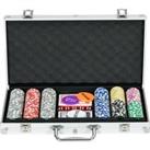 SPORTNOW Poker Chips Set, 300PCS with Mat, Chips, 2 Card Decks, Dealer Button, 5 Dice for Casino Nig