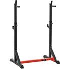 HOMCOM Barbell Rack Squat Dip Stand Weight Lifting Bench Press Home Gym Adjustable Multi-Use Station