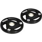SPORTNOW Olympic Weight Plates Set, 2 x 5kg, Tri-Grip Rubber Coated with 5cm Holes, for Gym, Home, L