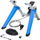 HOMCOM Steel 8-Level Indoor Stationary Bike Trainer Frame Bike Rack Exercises Blue