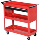 DURHAND 3-Tier Tool Trolley Cart Storage Shelf Roller Cabinet DIY Box Garage Workshop with Drawer Re