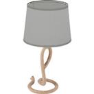 HOMCOM Farmhouse Table Lamp with Rope Base for E27 LED Halogen Bulb, Desk Fabric Light, Bedroom, Liv