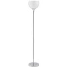 HOMCOM Modern Floor Lamp with K9 Crystal Lampshade, Tall Standing Lamp with E27 Bulb Base and Foot Switch for Living Room Bedroom Study Office Silver