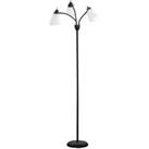 HOMCOM Arc Tree Floor Lamp with 3 Adjustable Rotating Lights, for Bedroom Living Room, Industrial Standing Lamp with Steel Frame, Black
