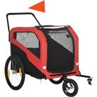 PawHut 2 in 1 Dog Bike Trailer Pet Stroller for Large Dogs with Hitch, Quick-release 20" Wheels
