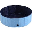 PawHut Pet Swimming Pool, Portable, 100x30cm, for Dogs and Cats, Outdoor/Indoor Use, Blue