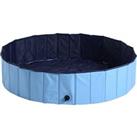 Pawhut Durable Pet Swimming Pool, Foldable Dog Paddling Pool, Easy Setup, Non-Slip, 140 x 30H cm, Blue