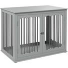 PawHut Dog Crate End Table w/ Three Doors, Furniture Style Dog Crate, for Big Dogs, Indoor Use w/ Lo