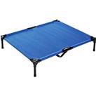 PawHut Raised Dog Bed Cat Elevated Lifted Portable Camping w/ Metal Frame for Large Dogs, Blue