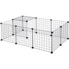 DIY Pet Playpen Metal Wire Fence 12-Panel Guinea Pig Small Animals Cage Black