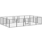 PawHut 16 Panels Heavy Duty Puppy Playpen, for Small and Medium Dogs, Indoor and Outdoor Use - Grey