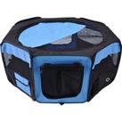 PawHut Pet Playpen, Fabric 8-Panel Mesh Puppy Dog Pen, Foldable Portable for Outdoor Use, Dia 90 x 4