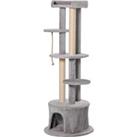PawHut Cat Tree Multi-Level, Kitten Tower Activity Centre with Scratching Post, Condo, Hanging Ropes