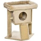 PawHut Cat Tree Tower, Kitten Climbing Activity Centre with Jute Scratching Pad, Ball Toy, Condo Perch Bed, 40 x 40 x 57 cm, Coffee