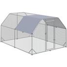 PawHut Chicken Run with Roof, Walk In Chicken Coop Run Cage for 10-12 Chickens, Hen House Duck Pen O