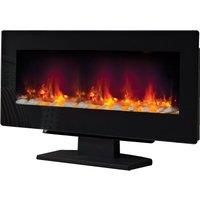 BeModern Amari 148768 Pebble Bed Wall Mounted Fire With Remote Control - Black, Black