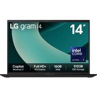 LG gram Hybrid AI 14Z90T-G 14" Laptop - Intel Core Ultra 7, 512GB SSD, 16 GB RAM - Obsidian Black - [2025], Black