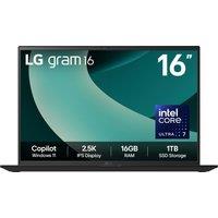 LG gram Hybrid AI 16Z90T-G 16" Laptop - Intel Core Ultra 7, 1TB SSD, 16 GB RAM - Obsidian Black, Black