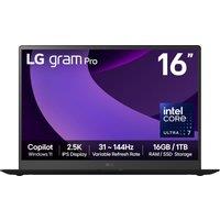 LG gram Pro Hybrid AI 16Z90TP-G 16" Laptop - Intel Core Ultra 7, 1TB SSD, 16 GB RAM - Black - [2025], Black