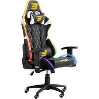 BraZen Venom Elite Esports RGB PC Gaming Chair - Black / White, Black