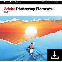 Adobe Photoshop Elements 2025 Digital Download for Windows Or Mac, for 1 User - 3 Year License, 3 Year License Included, White