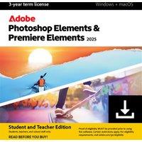 Adobe Photoshop & Premiere Elements (Student & Teacher) Digital Download for Windows Or Mac, for 1 User - 3 Year License, 3 Year License Included, White