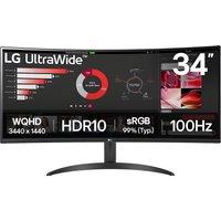 LG UltraWide Wide Quad HD 100Hz Curved Monitor with FreeSync - Black, Black