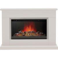 BeModern Hansford 3727 Log Effect Suite And Surround Fireplace - Cashmere, White