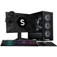 3XS Core 24" Tower - NVIDIA GeForce RTX 3050, AMD Ryzen 5, 500GB SSD, 16 GB RAM - Black, Black