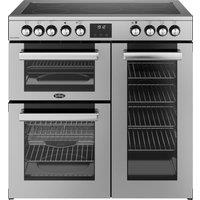 Belling Cookcentre 90E 90cm Electric Range Cooker with Ceramic Hob - Stainless Steel - A/A Rated, Stainless Steel