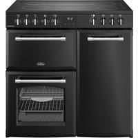 Belling Farmhouse 90E 90cm Electric Range Cooker with Ceramic Hob - Black - A/A Rated, Black