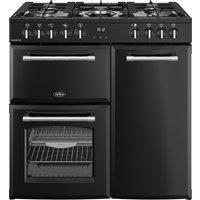 Belling Farmhouse 90DF 90cm Dual Fuel Range Cooker - Black - A/A Rated, Black