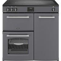 Belling Farmhouse 90Ei 90cm Electric Range Cooker with Induction Hob - Anthracite - A/A Rated, Grey