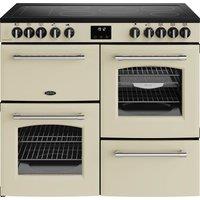 Belling Farmhouse 100E 100cm Electric Range Cooker with Ceramic Hob - Cream - A/A Rated, Cream